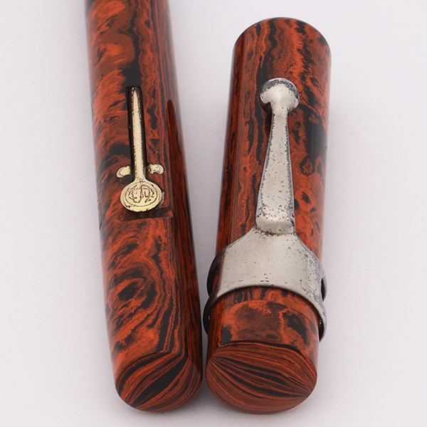 Conway Stewart 470M Fountain Pen (1930s) - Red Mottled Hard Rubber